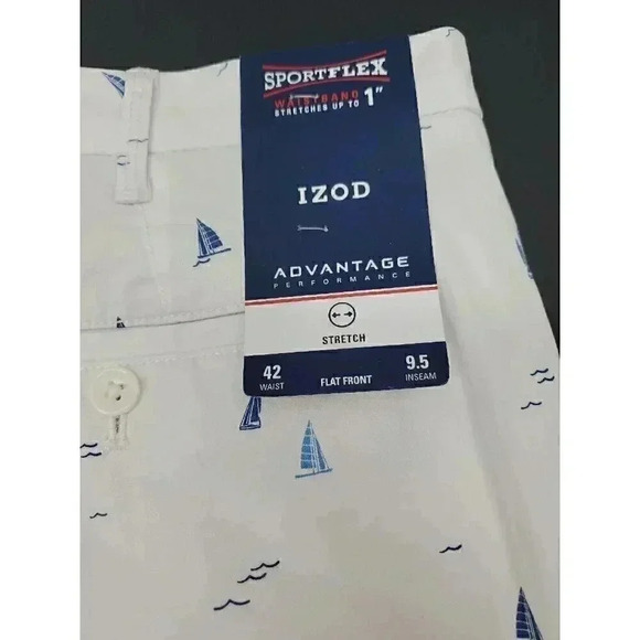 Izod Advantage Performance Sailboat Print Flat Front Shorts Men's Size 42 NWT - Picture 8 of 8